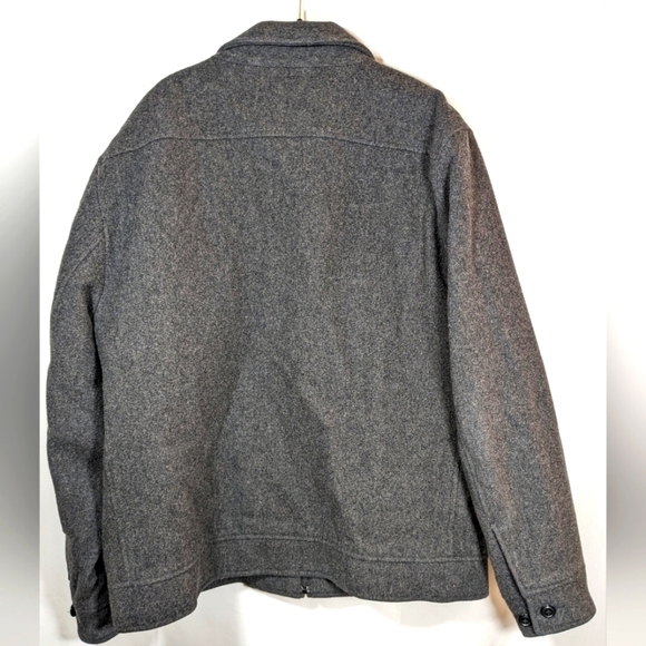 Gap Y2K Wool Blend Grey Men's Zip Up Winter Jacket Size XL - Picture 2 of 11